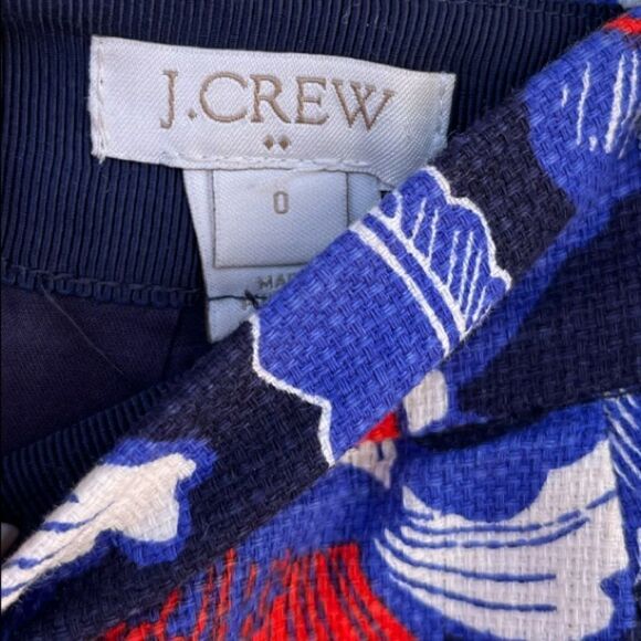 J. Crew | Red, White, & Blue Floral Pencil Mini Skirt (Size 0) - Picture 2 of 6